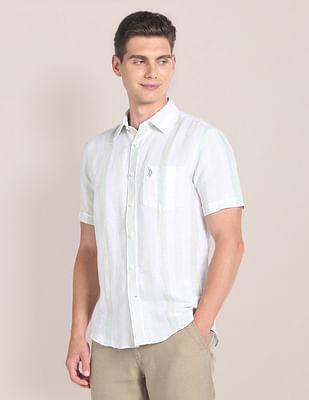 vertical stripe linen shirt