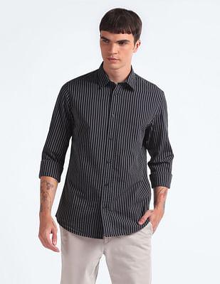 vertical stripe seersucker shirt