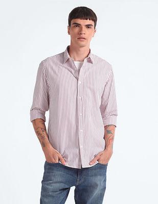 vertical stripe seersucker shirt