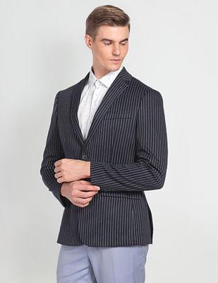 vertical stripe slim blazer