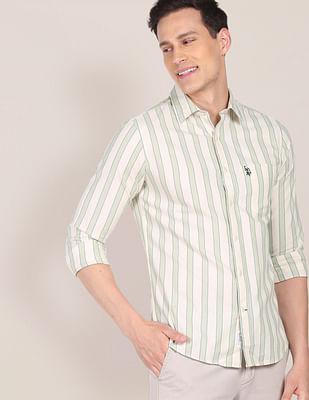 vertical stripe cotton casual shirt