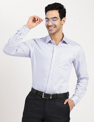 vertical stripe cotton formal shirt