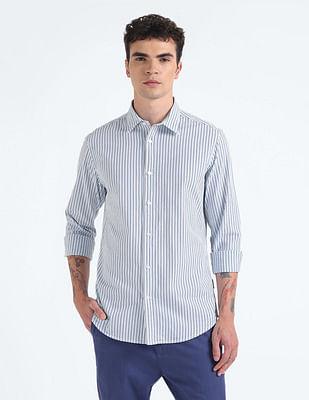 vertical stripe cotton shirt