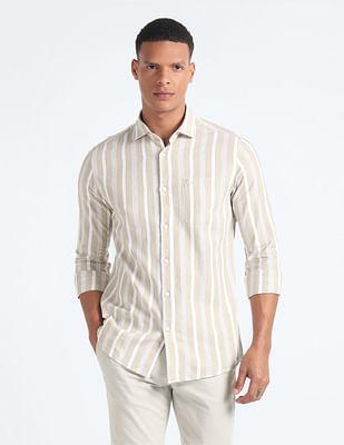 vertical stripe cotton shirt