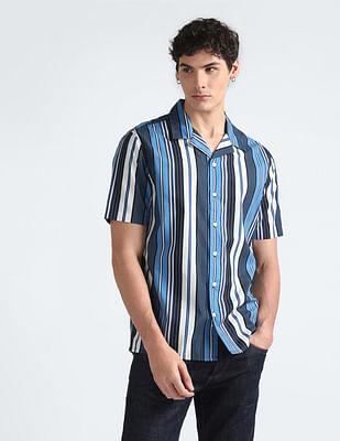 vertical stripe cotton shirt