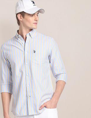 vertical stripe cotton shirt