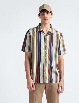 vertical stripe cotton shirt