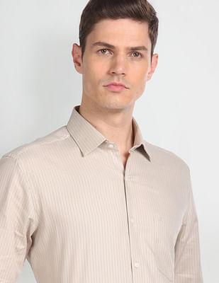 vertical stripe dobby cotton shirt