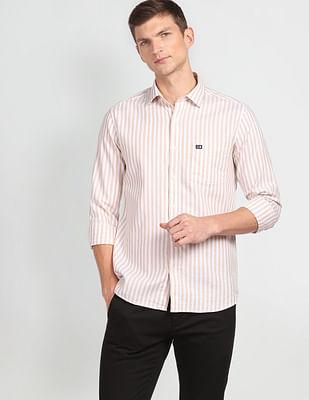 vertical stripe dobby shirt