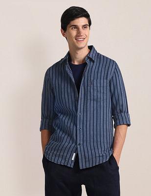 vertical stripe linen shirt