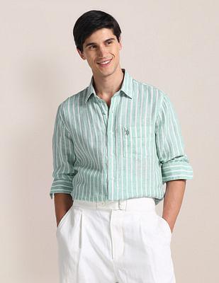 vertical stripe linen shirt