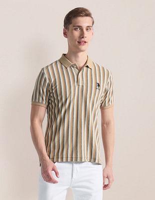vertical stripe logo polo shirt