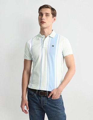 vertical stripe logo polo shirt