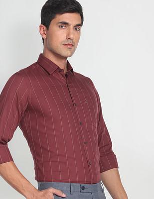 vertical stripe manhattan slim fit formal shirt