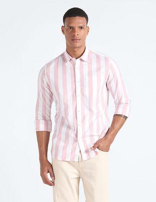 vertical stripe oxford shirt