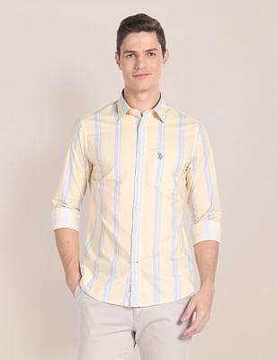 vertical stripe oxford shirt