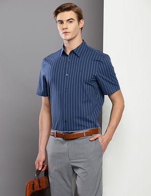 vertical stripe poplin shirt