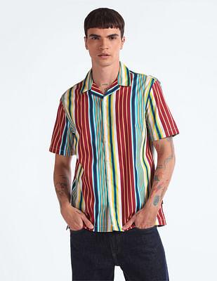 vertical stripe pure cotton shirt
