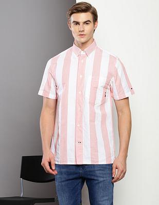 vertical stripe regular fit shirt