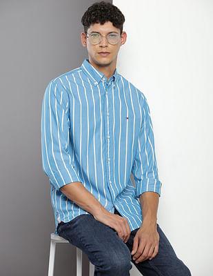 vertical stripe regular fit shirt