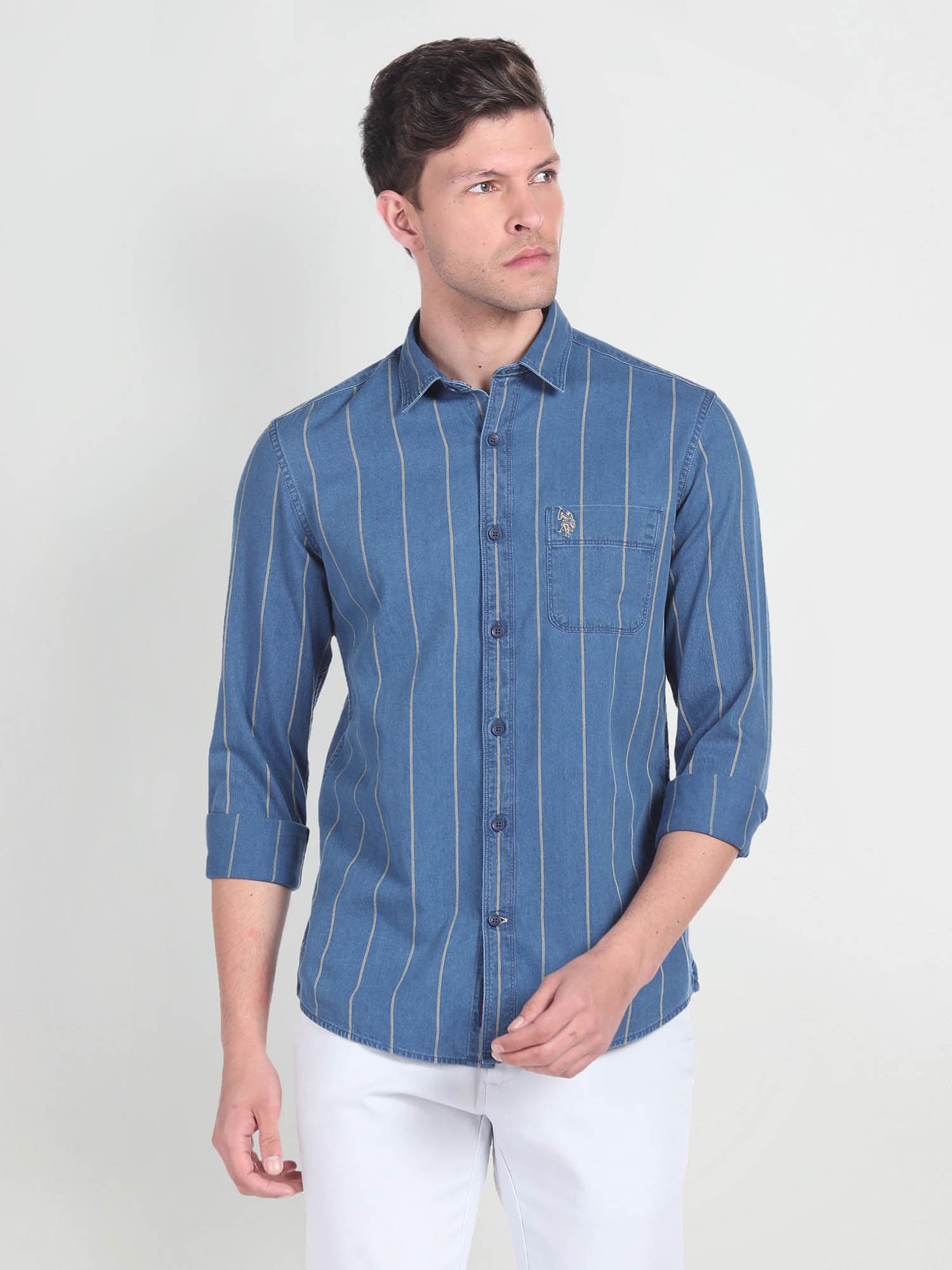 vertical stripe slim shirt