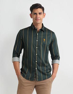 vertical stripe slim shirt