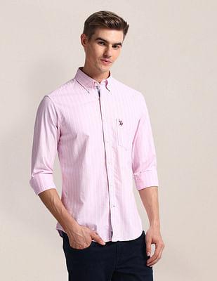 vertical stripe tailored fit shirt