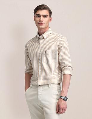 vertical striped oxford shirt