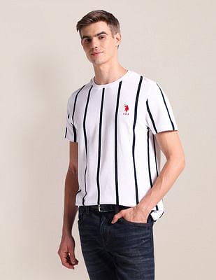 vertical striped slim fit t-shirt