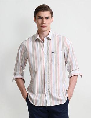 vertical stripes cotton shirt