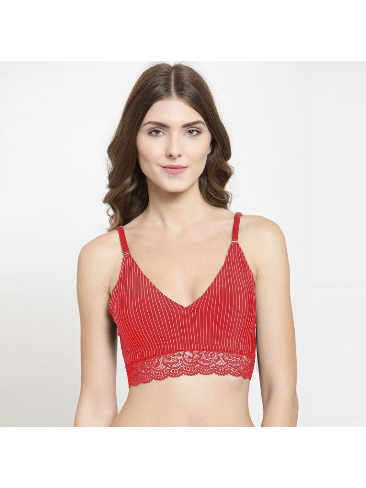 very stylish padded bralette - red