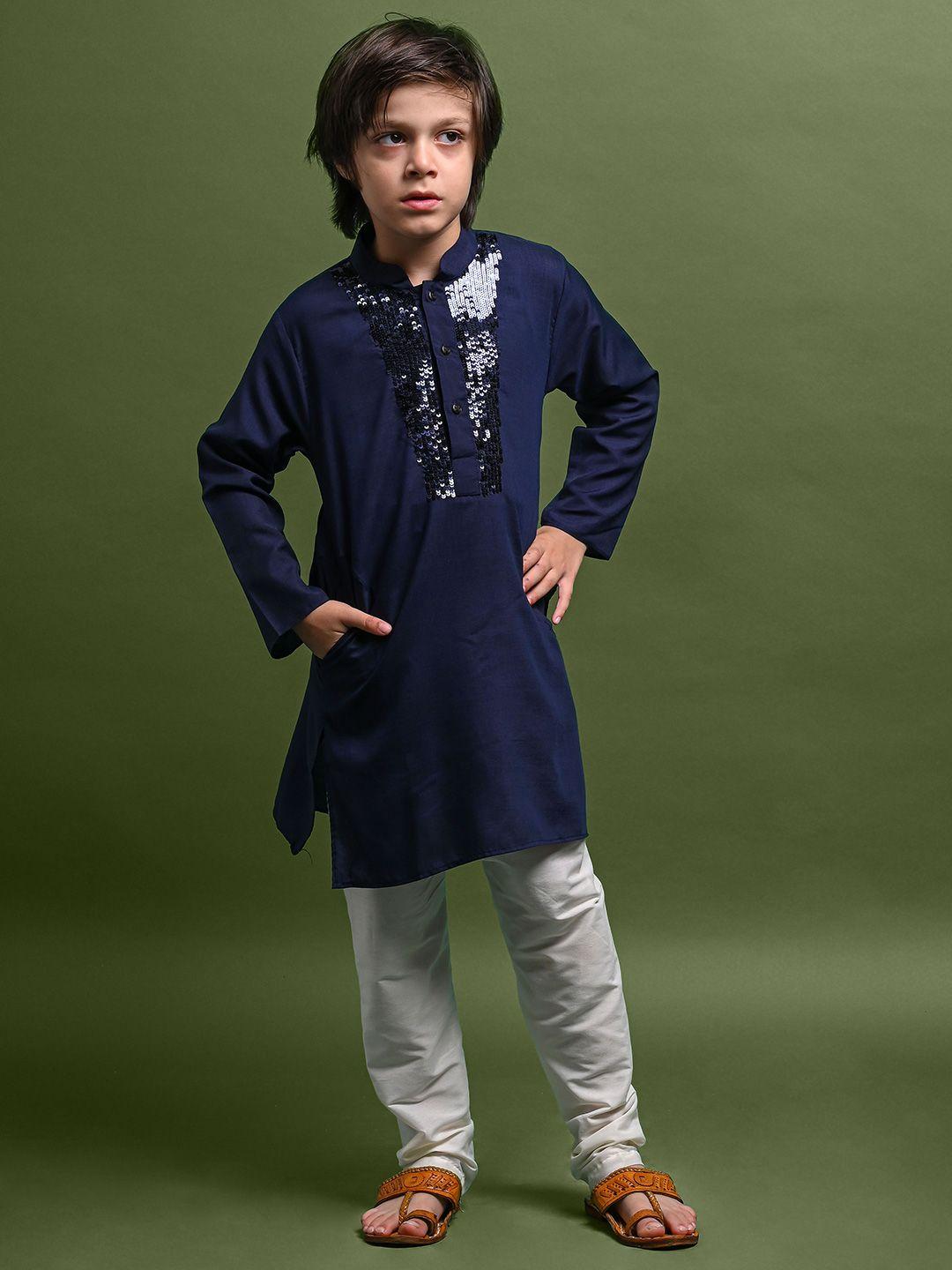 vesham boys embellished sequinned kurta