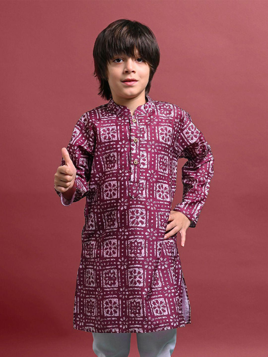 vesham boys ethnic motifs printed straight kurta