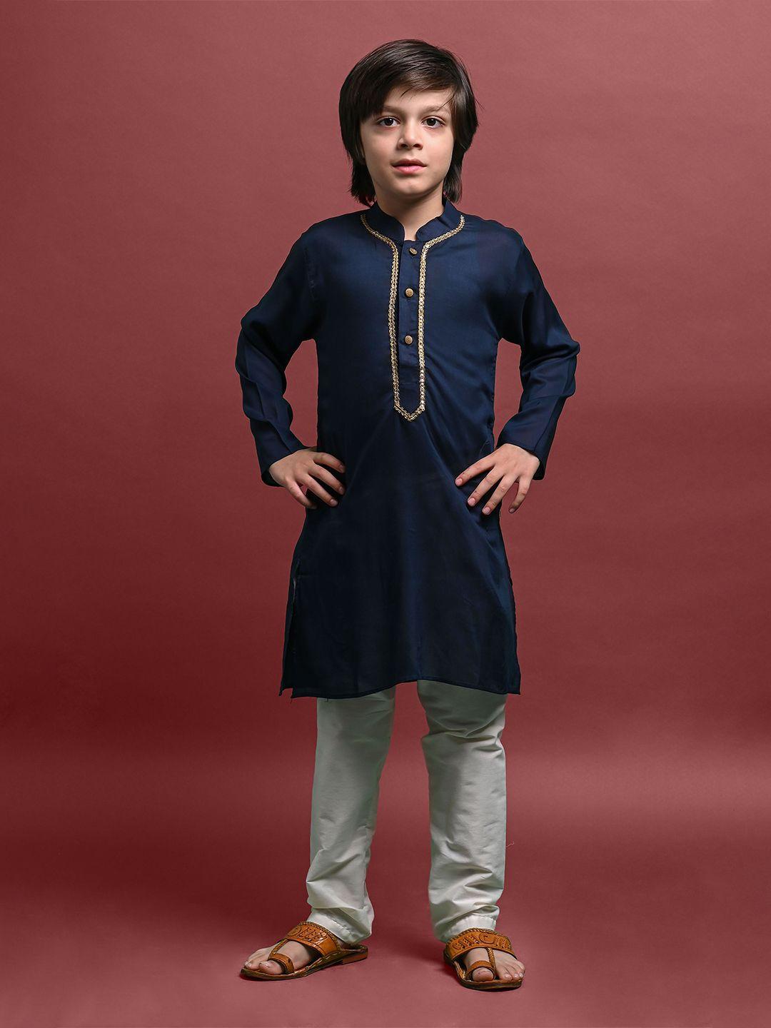 vesham boys mandarin collar straight kurta