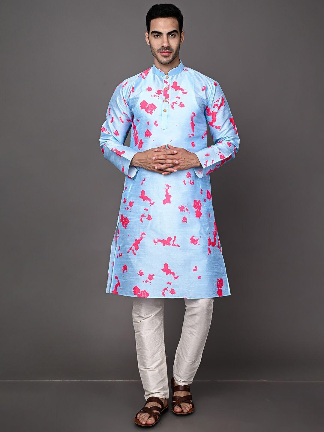 vesham printed mandarin collar pure cotton kurta with churidar