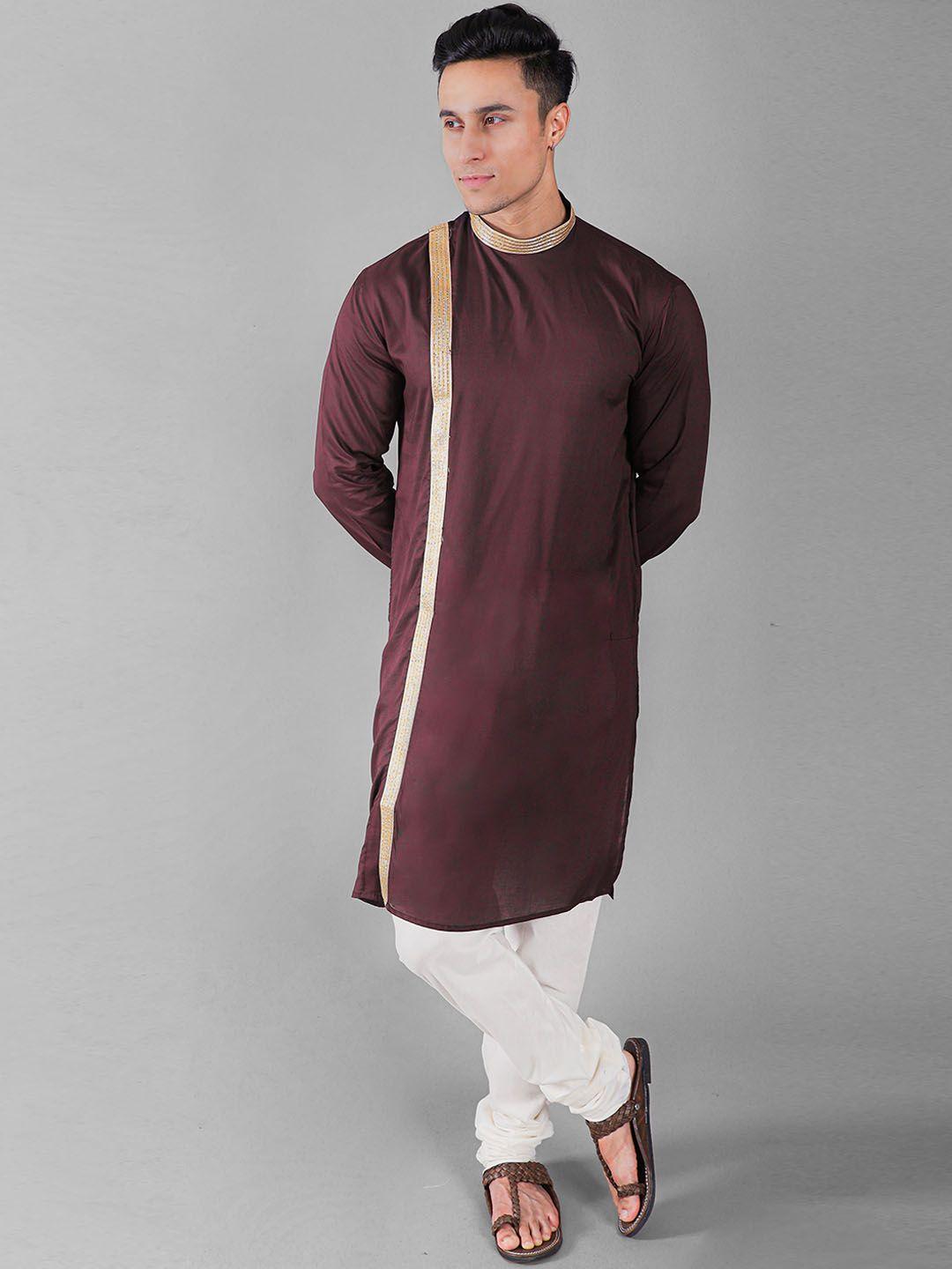 vesham band collar regular gotta patti kurta with churidar