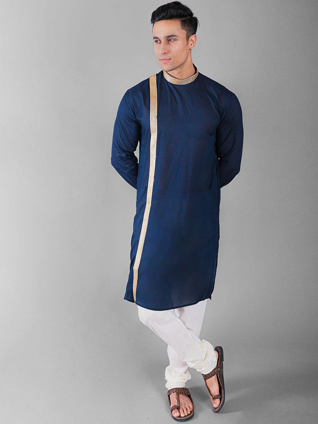 vesham band collar regular gotta patti kurta with churidar