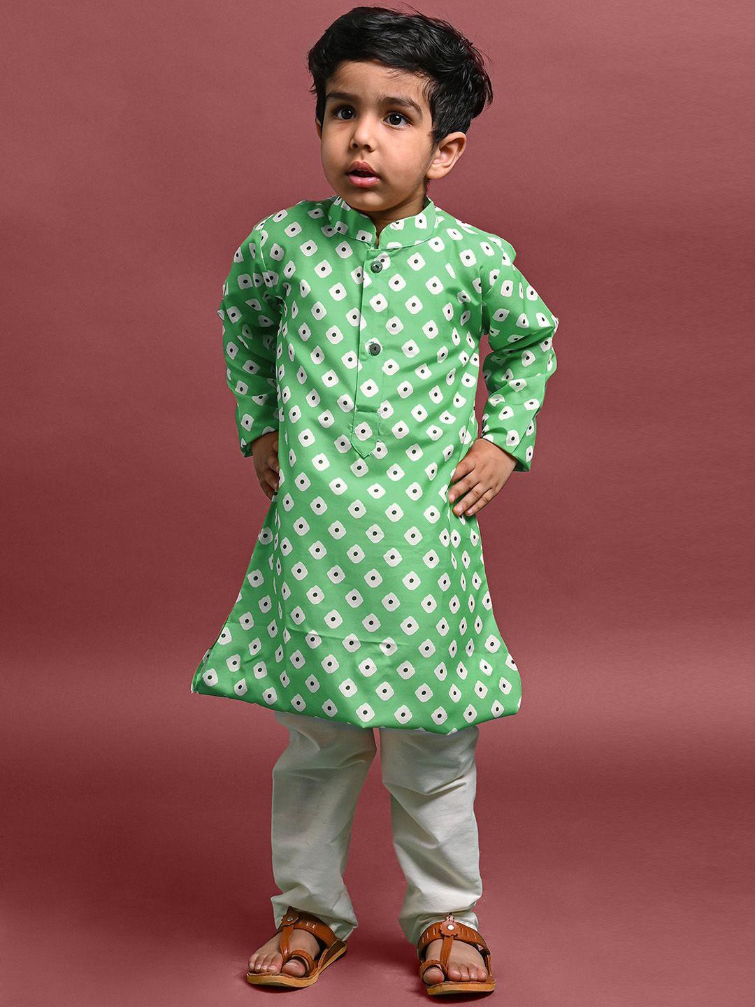vesham boys bandhani printed kurta with pyjamas