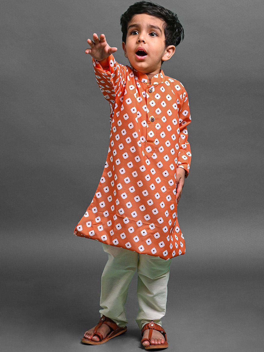 vesham boys bandhani printed kurta with pyjamas