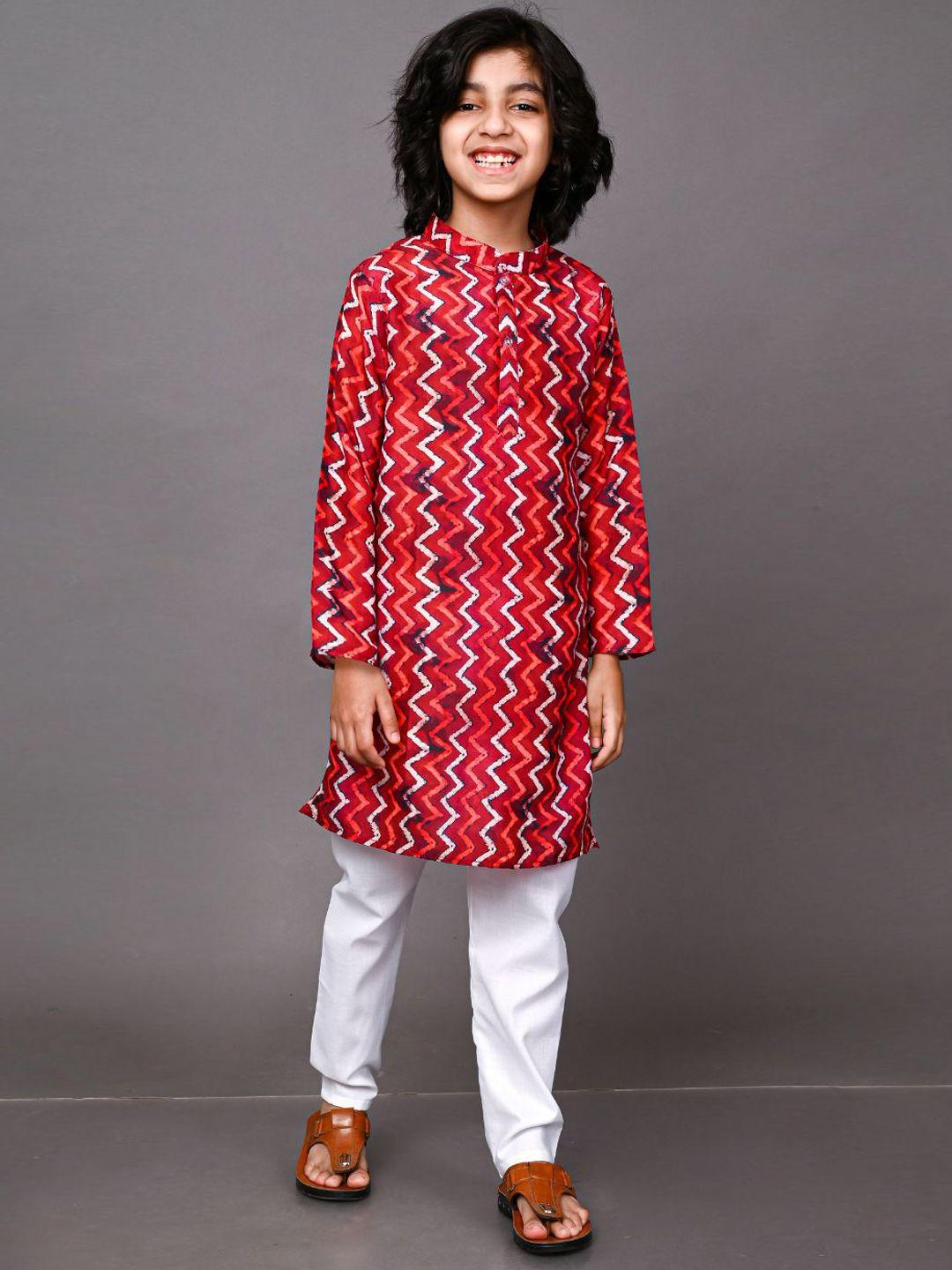 vesham boys brown striped kurta with pyjamas