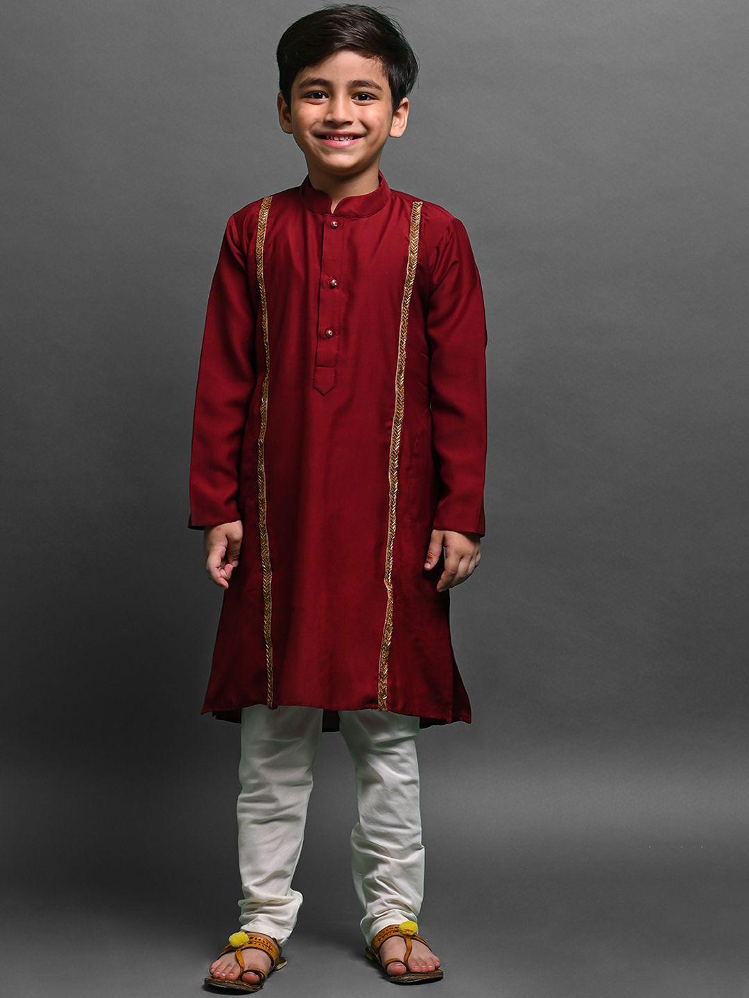 vesham boys embellished regular beads & stones kurta with pyjama