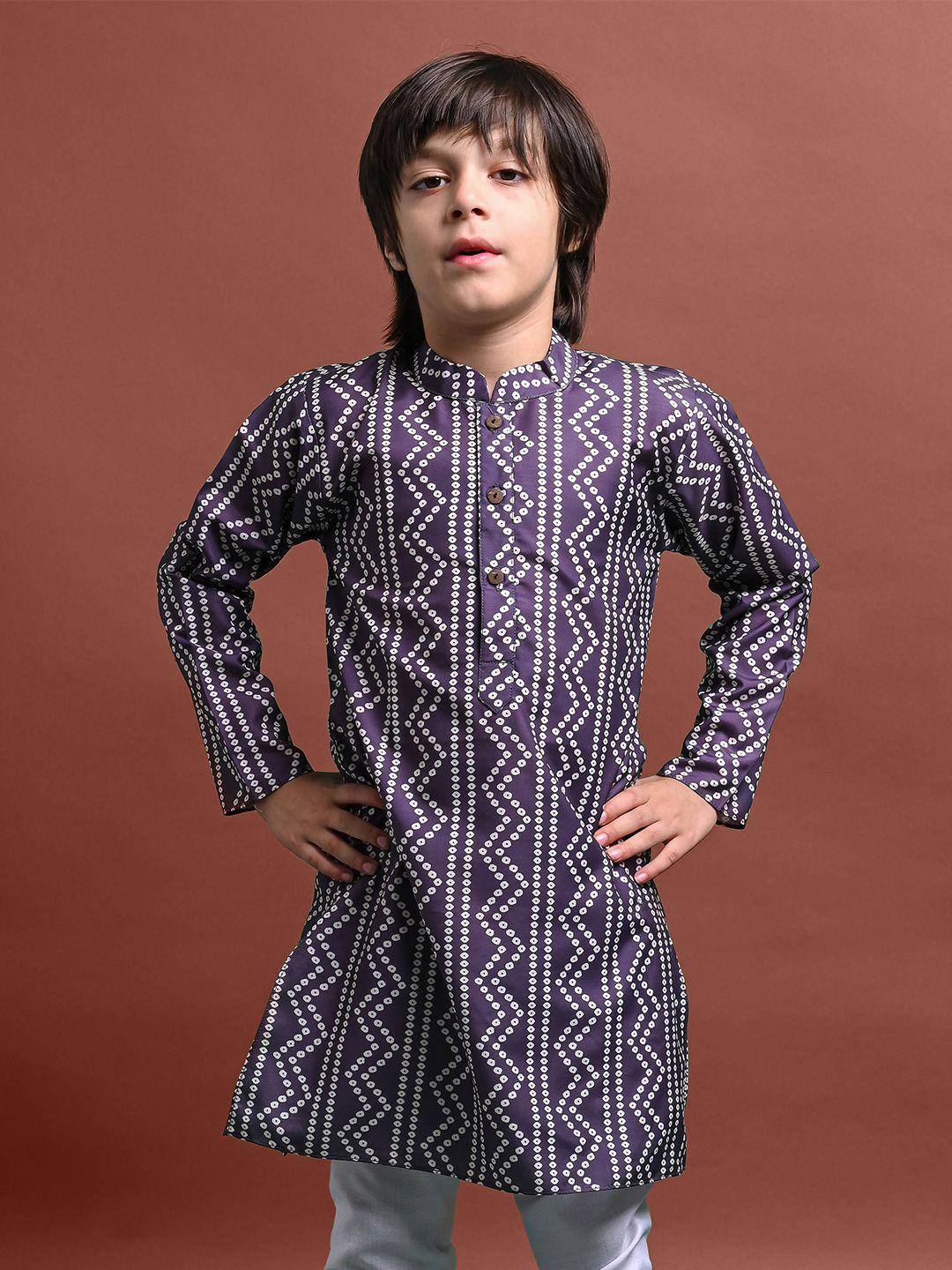 vesham boys geometric printed modal kurta