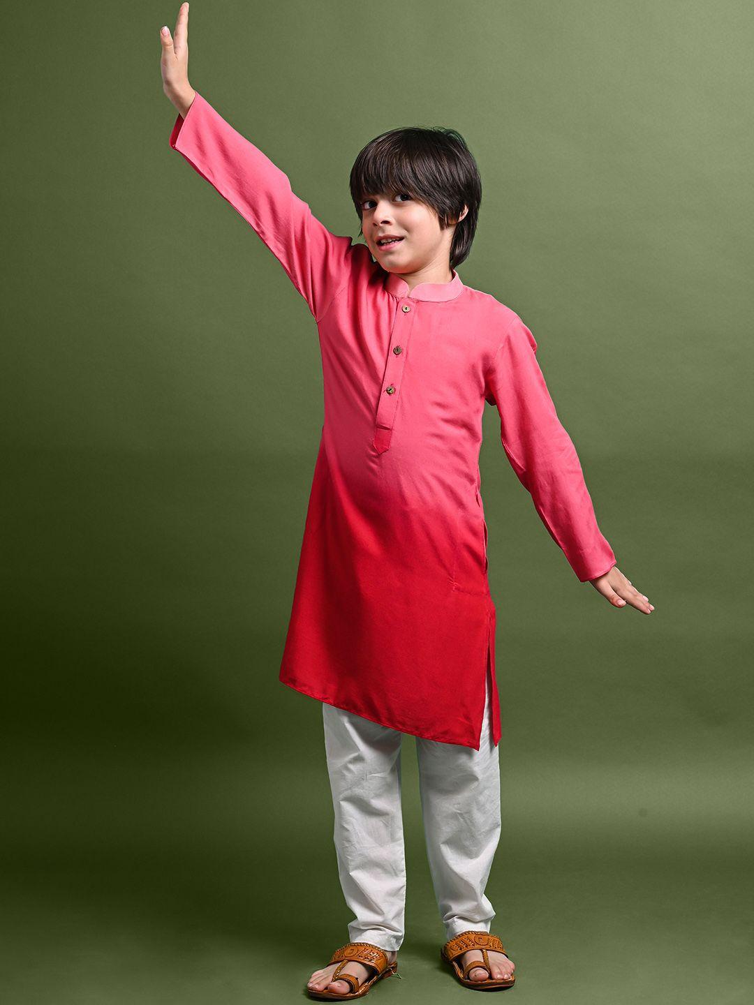 vesham boys ombre dyed kurta with pyjamas