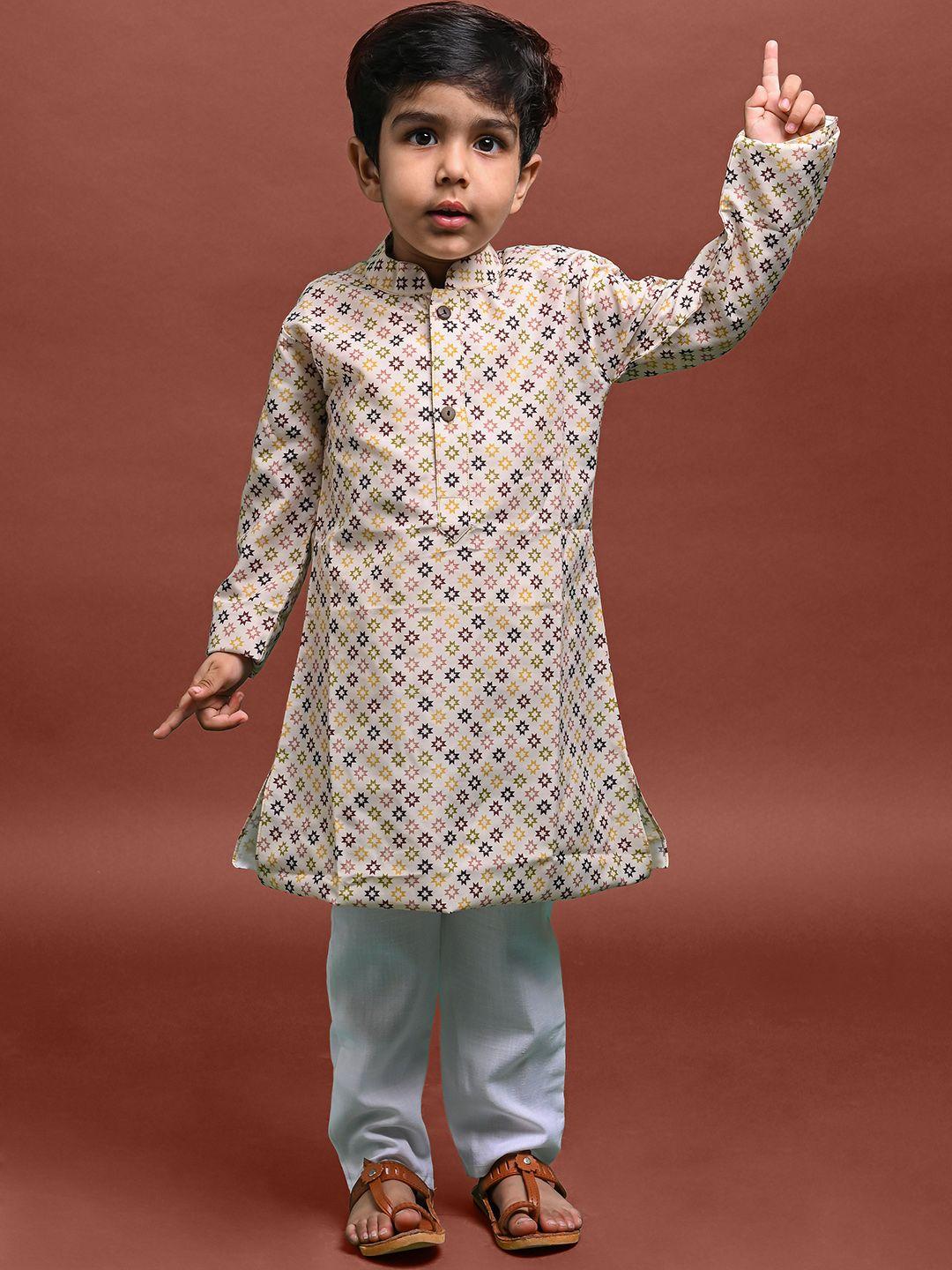 vesham boys printed regular kurta with pyjamas