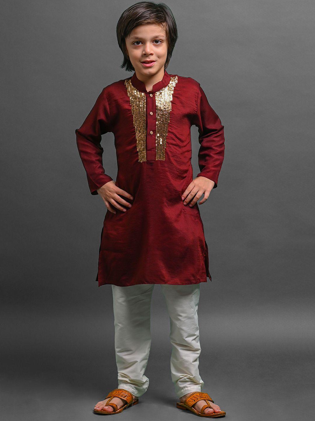 vesham boys sequinned kurta with pyjamas