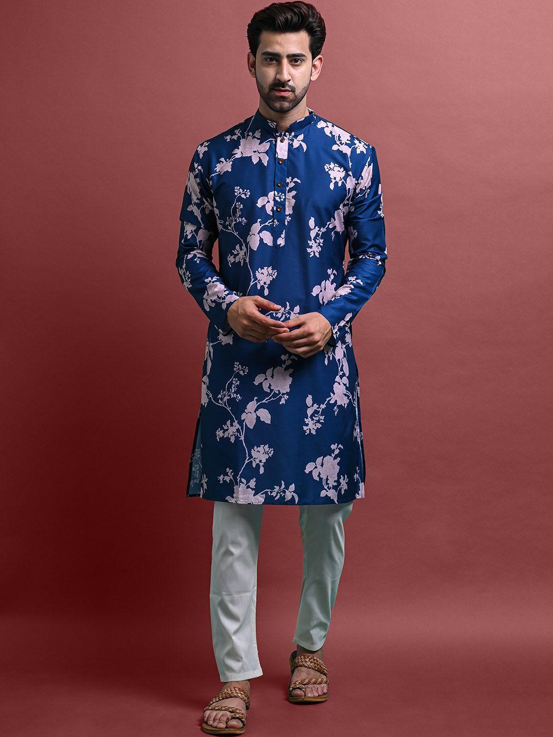 vesham floral printed regular kurta with pyjamas