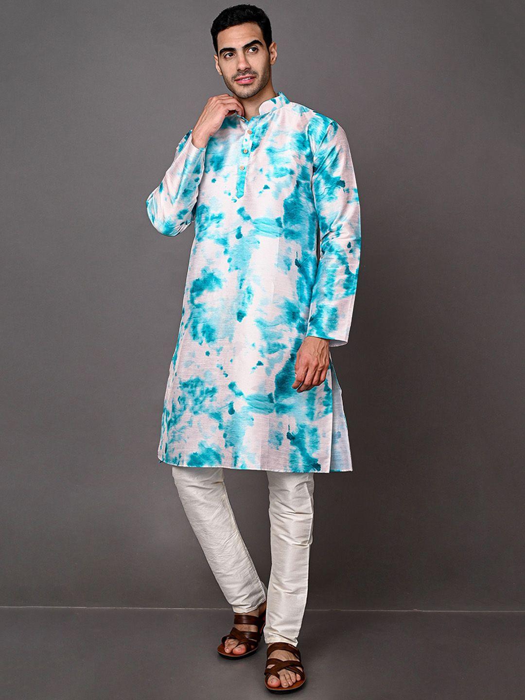 vesham men floral printed kurta with churidar