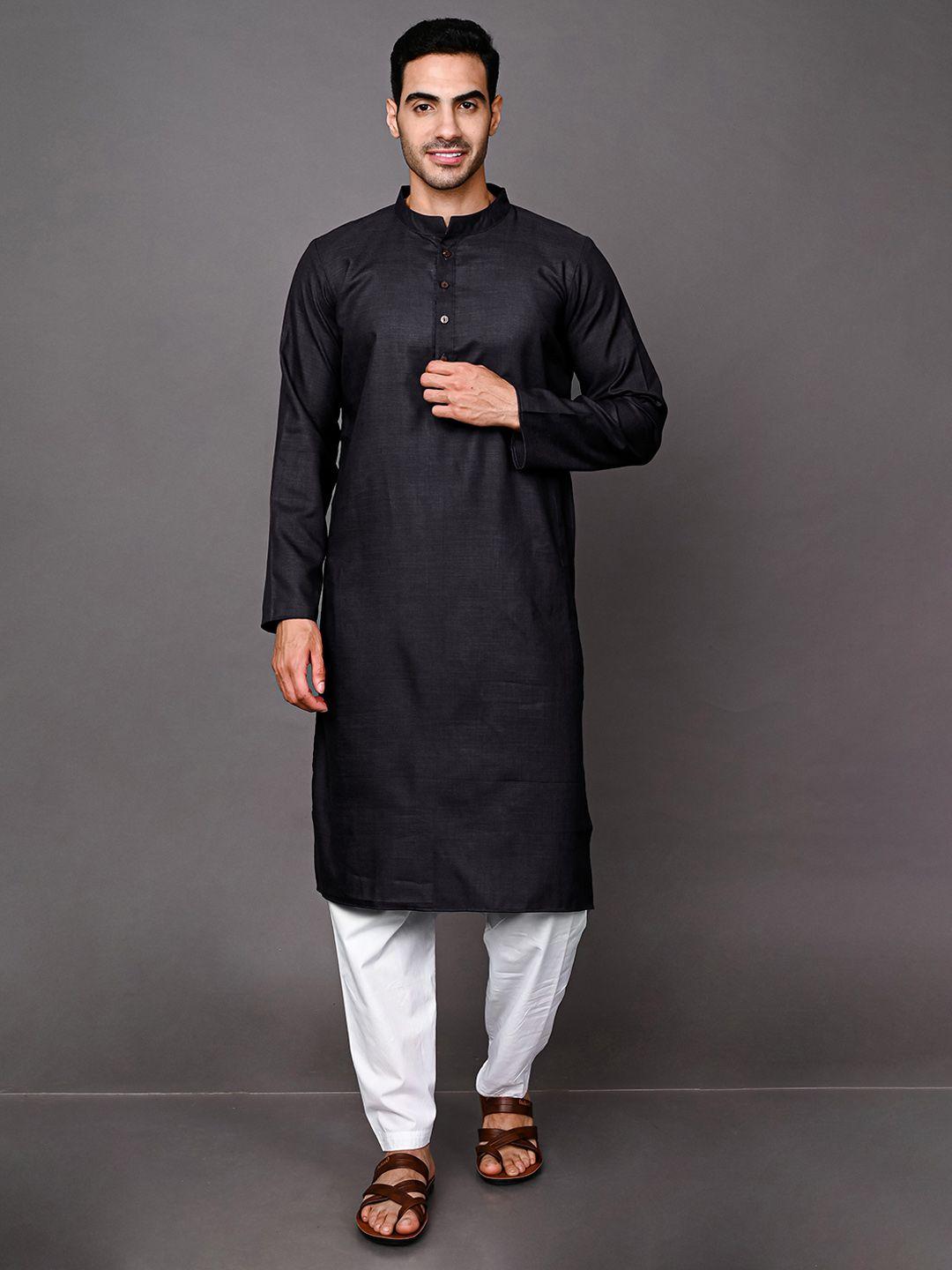 vesham men mandarin collar kurta with pyjamas