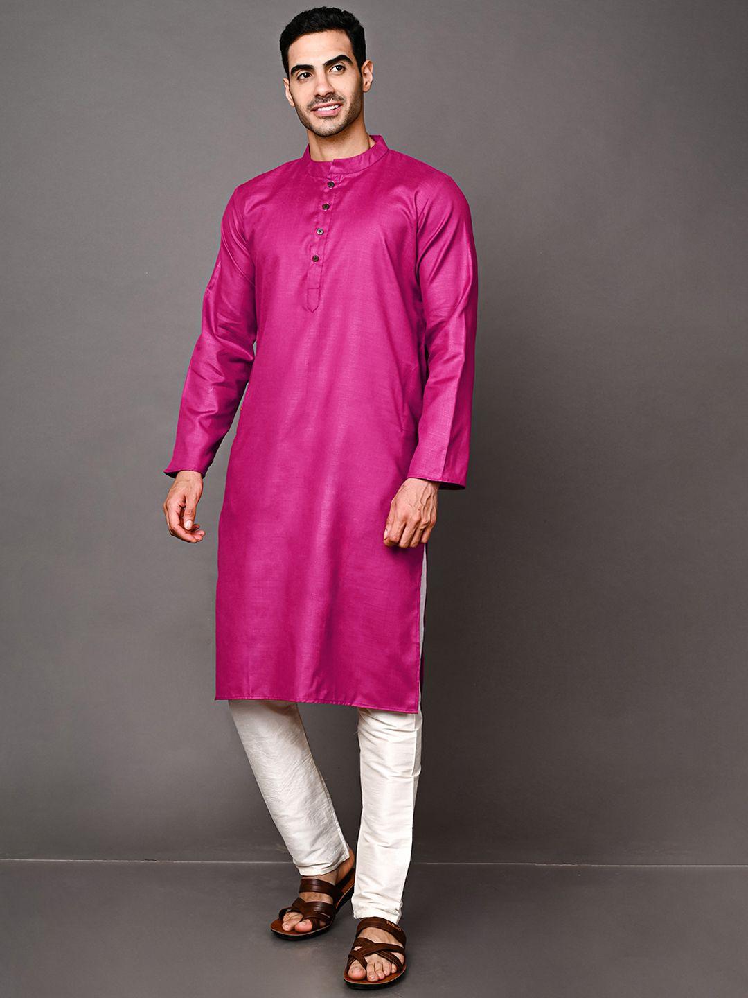 vesham men mandarin collar kurta with pyjamas