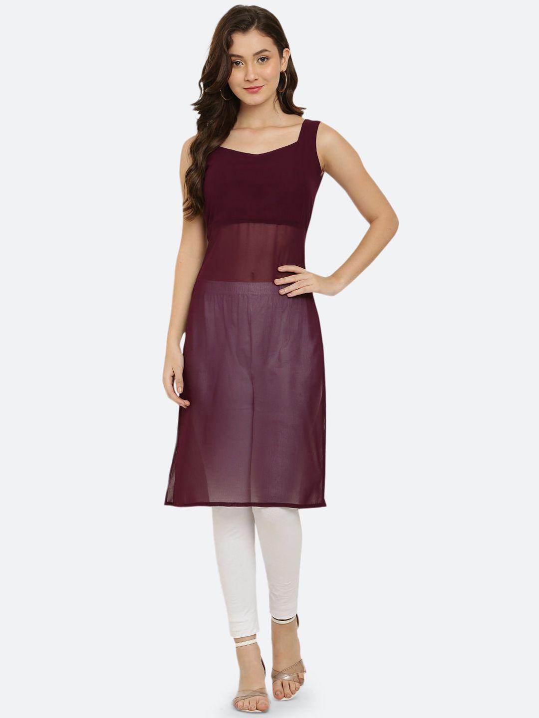 vesicle sleeveless straight kurta